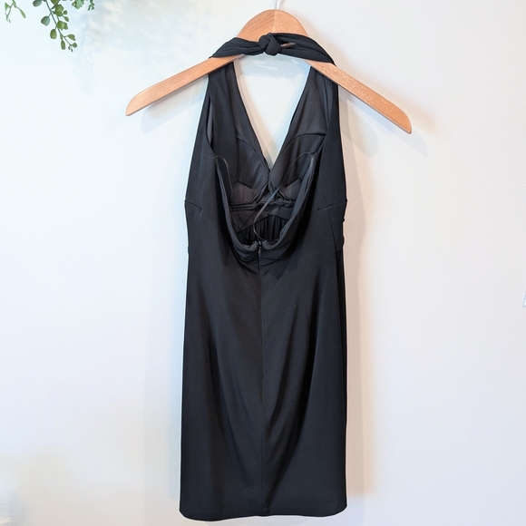 Cache Black Halter Dress with Buckle Detail Size Medium - Picture 5 of 7